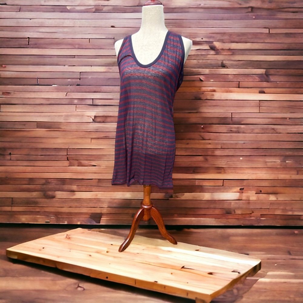 T by Alexander Wang Dress, Crimson & Navy, Size Large